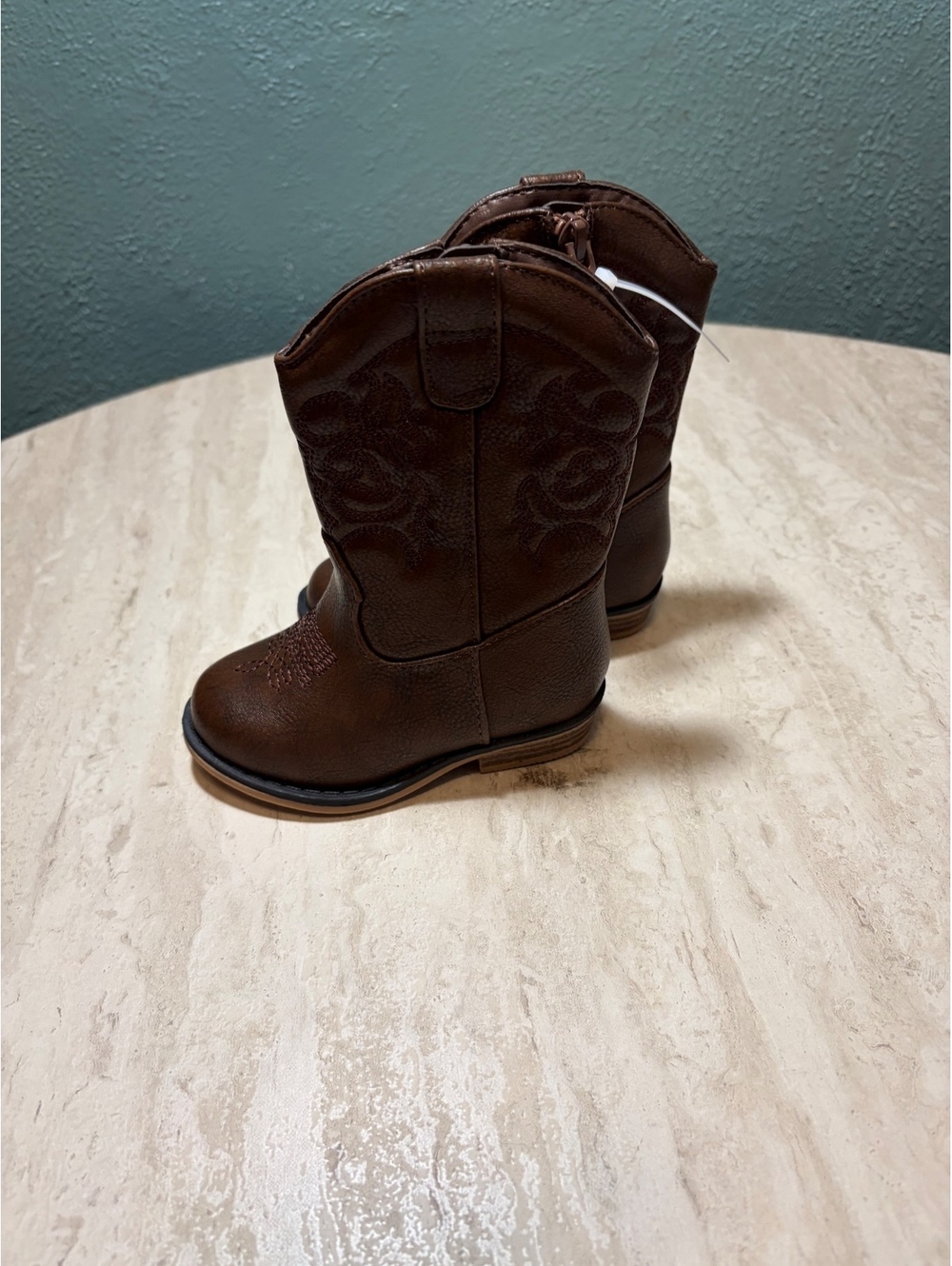 Cat & Jack Girls' Brown Cowboy Boots Size 5 - New Without Tags